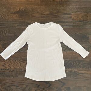 Eli Tahari white 3/4 sleeve ribbed t shirt